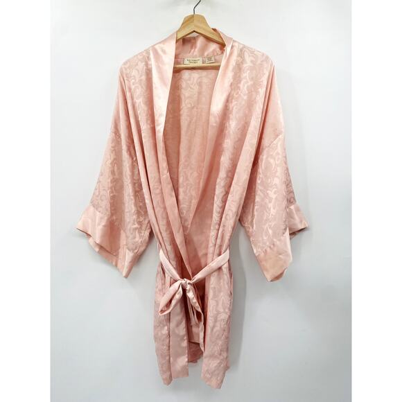 Victoria Secret OS Vintage Gold Label Satin pink robe - Picture 1 of 3